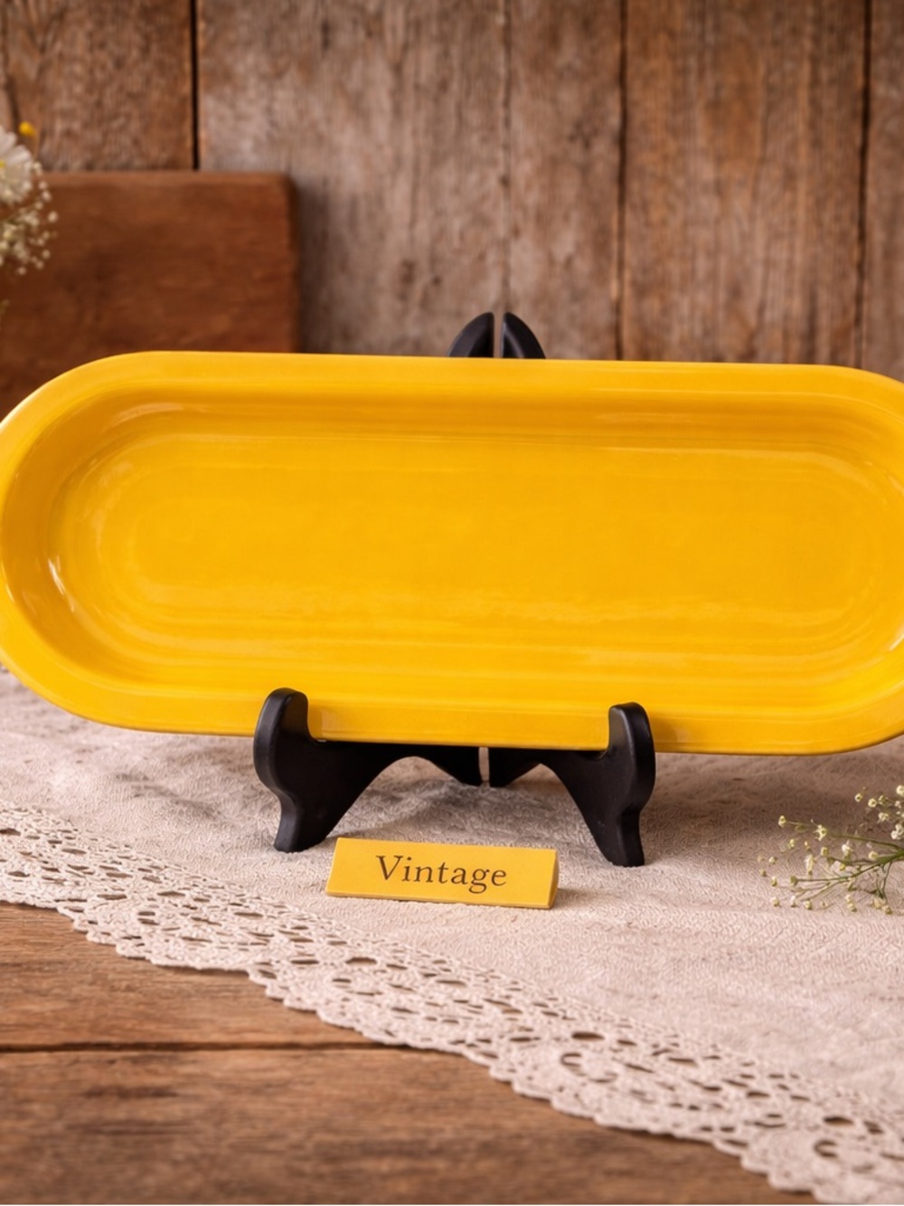 Fiestaware Vintage Yellow Bread Serving Tray